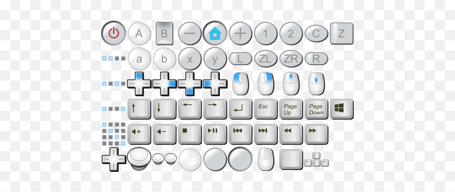Coleção De Botões Do Teclado De Pc - Wii Buttons Png Emoji,Teclado Emoticon