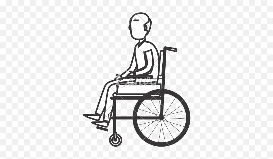 Picture - Old Man In A Wheelchair Drawing Emoji,Wheel Chair Emoji