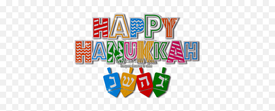 Happy Hanukkah Colorful Dreidel Glitter - Graphic Design Emoji,Dreidel Emoji