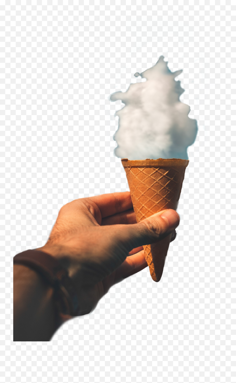 Cone Icecream Cloud - Hand With Ice Cream Cone Transparent Background Emoji,Ice Cream Cloud Emoji