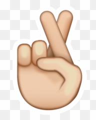 The Fingers Crossed Emoji - Transparent Peace Png
