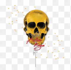 Golden Skull - Golden Skull Foil Balloon Emoji,Dead Rose Emoji