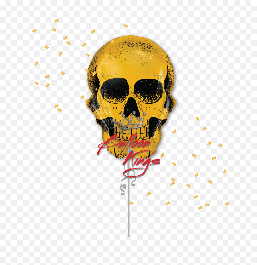 Golden Skull - Golden Skull Foil Balloon Emoji,Dead Rose Emoji