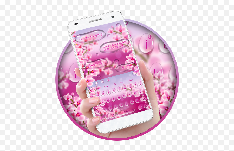Beautiful Pink Water Droplet Sms - Mobile Phone Emoji,Muah Emoji