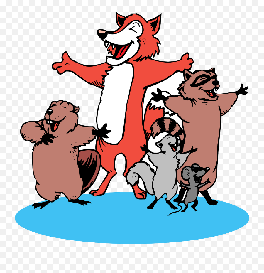 Animals Mouse Singing Beaver Fox - Singing Animals Clipart Emoji,Happy Birthday Emoji Song