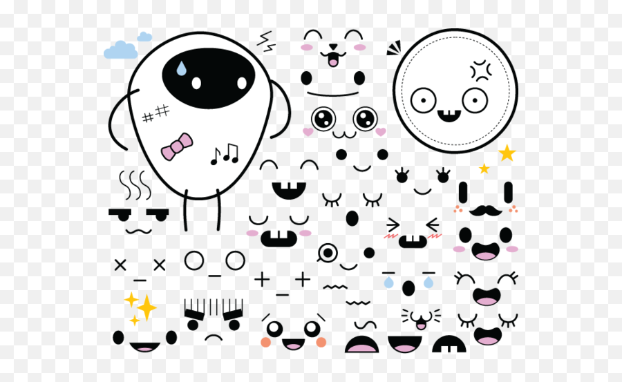 700 Cartoon Funny Faces - Cute Japanese Cartoon Faces Emoji,Funny Japanese Emoji