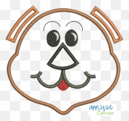 Lion Ribbon Ears Applique Design - Clip Art Emoji