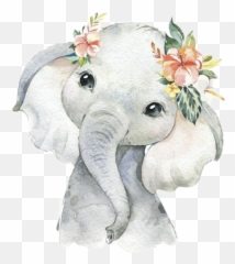 Elephant Elephants Cute Adorable - Baby Elephant With Flowers Emoji,Elephant Emoji