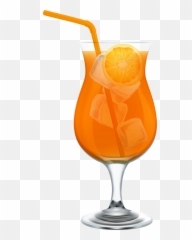 Cocktail Juice Clipart - Orange Png Emoji