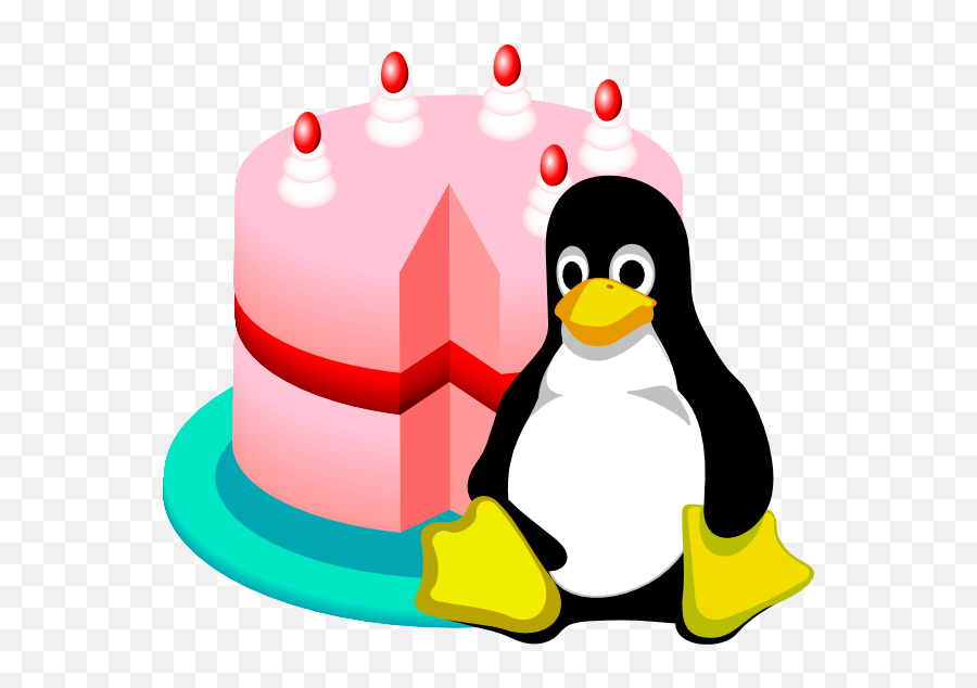 Happy Birthday Linux Clip Art - Linux Penguin Png Emoji,Nutting Emoji