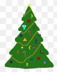 Christmas Tree With Ornaments Vector Drawing Emoji