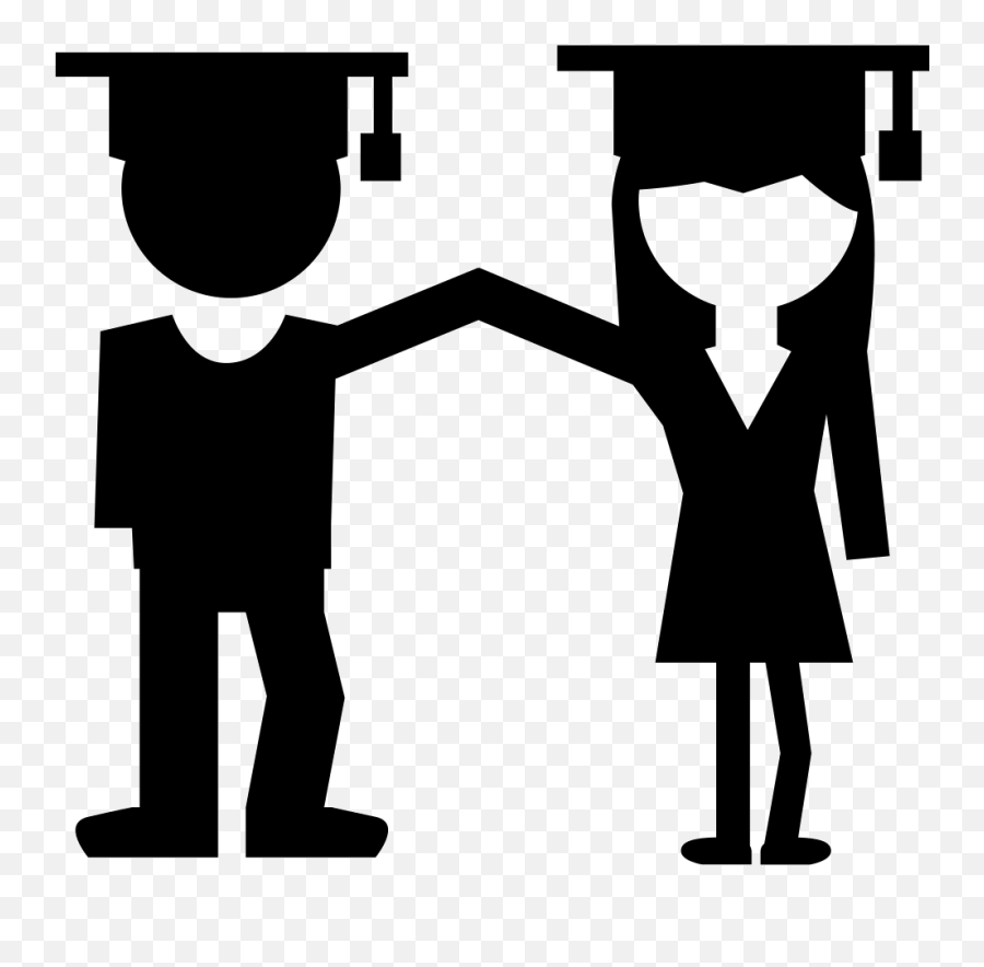 Download Man And Woman Graduates Couple - Woman Graduate Man Woman Graduate Icon Emoji,Man Skull Emoji