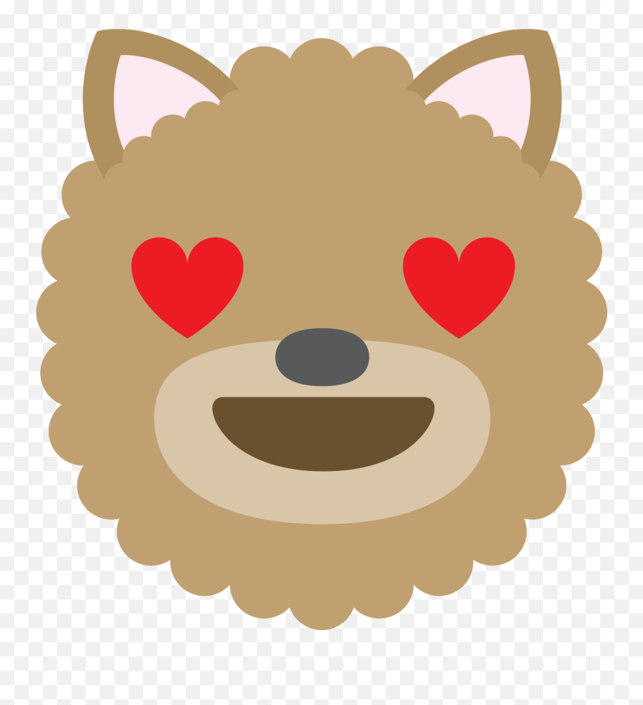 Free Emoji Dog Face Love Png With Transparent Background - Scalloped Circle Vector,Free Love Emoticons