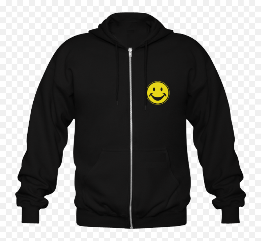 Funny Yellow Smiley For Happy People Gildan Full Zip Hooded Sweatshirt Model H02 Id D373636 - Hooded Emoji,Hood Emoji