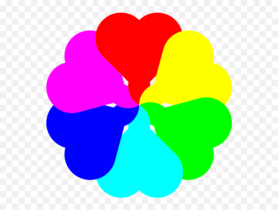Flower Heart Fully Saturated - Colours Clipart Emoji,Heart Emojis Meaning