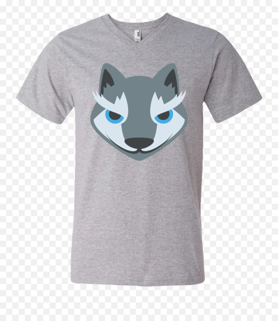 Wolf Face Emoji Mens V - Badminton Printed T Shirts,:v Face Emoji