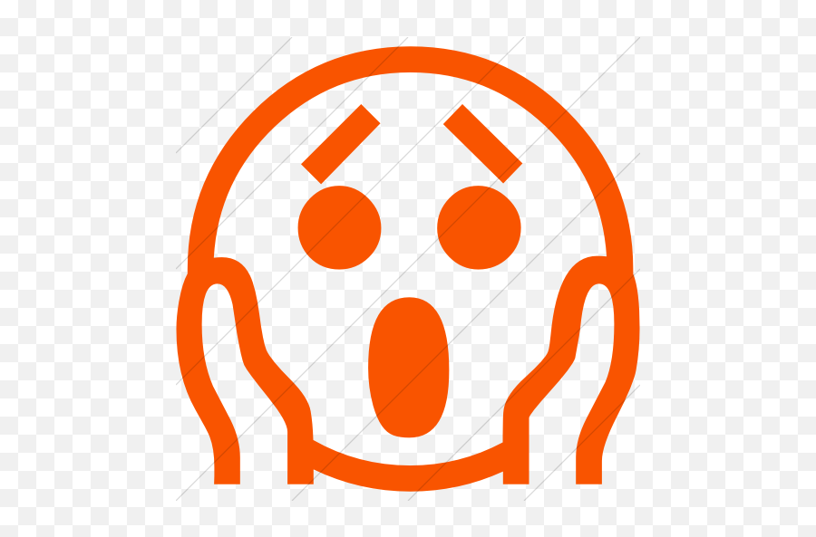 Simple Orange Classic Emoticons Face - Fear Icon Emoji,Screaming Emoticon