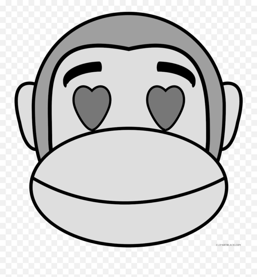 Emoji Black And White Clipart - Monkey Face Png,Black Emojis