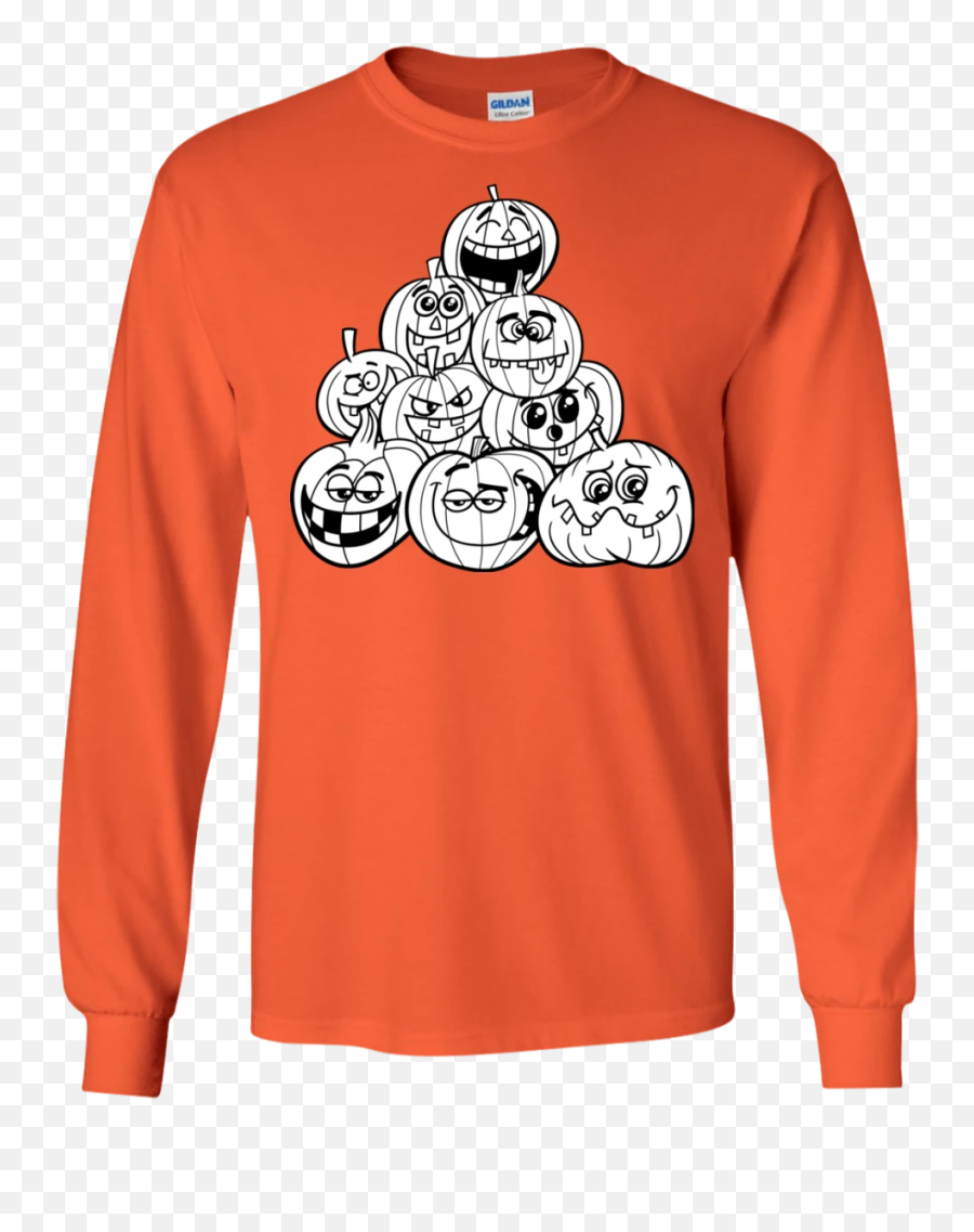 Pumpkin Emoji Triangle T Shirt,Emoji Long Sleeve Shirt