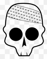 Skull With Bandana - Skull With Bandana Psd Emoji,Skull Gun Knife Emoji