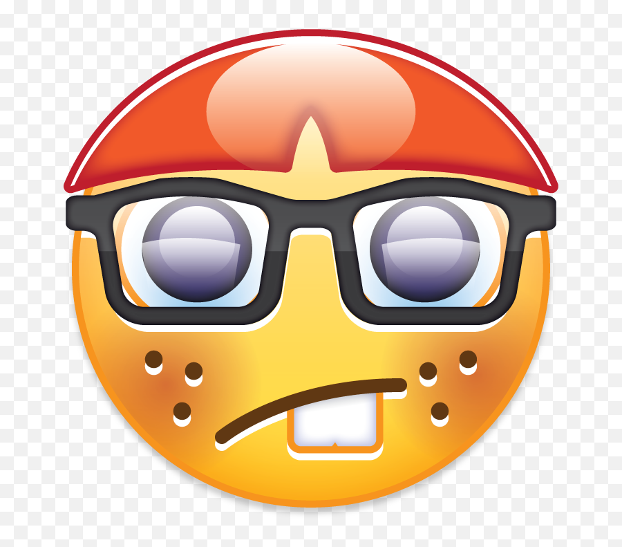 Smiley Emoji Nerd Goggles - Nerd Emoji With Hair,Nerd Emoji