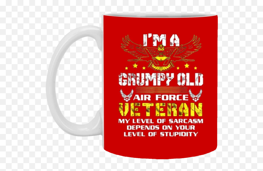 Grumpy Old Us Air Force Veteran For Men - Coffee Cup Emoji,Emoji Level 80