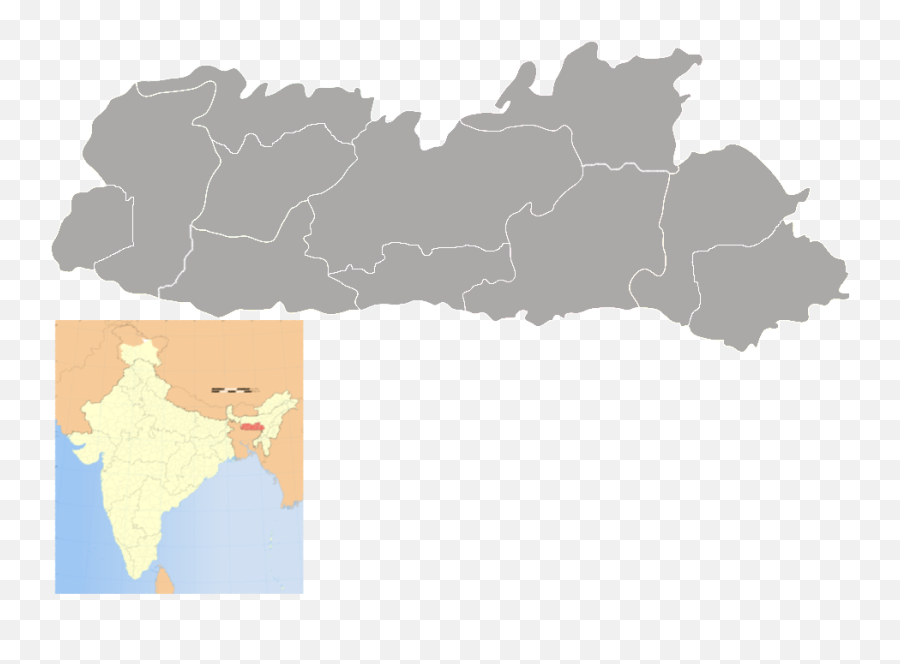 Meghalaya Districts Blank - Garo Hills Located In India Map Emoji,Volcano Emoji