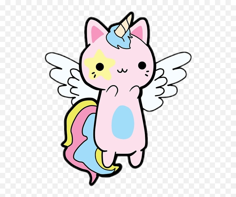 Kawaii Cute Cat Kitty Unicorn Angel Cat - Cat Kawaii Unicorn Emoji,Unicorn Cat Emoji