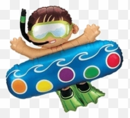 Swimming Pool Party Snorkel Boy 40 Balloon - Snorkeling Balloon Emoji,Snorkel Emoji