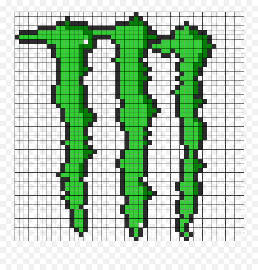 Pin På Perler Beads - Monster Energy Pixel Art Minecraft Emoji,Monster Energy Emoji