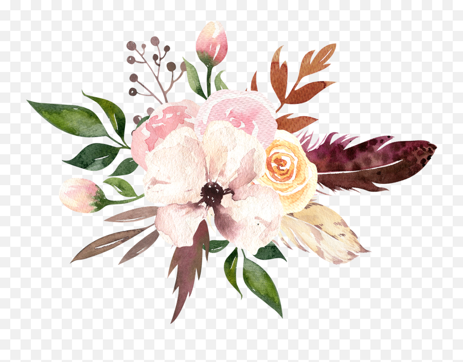 Watercolor Watercolour Flowers Flower - Watercolor Painting Emoji,Boquet Emoji