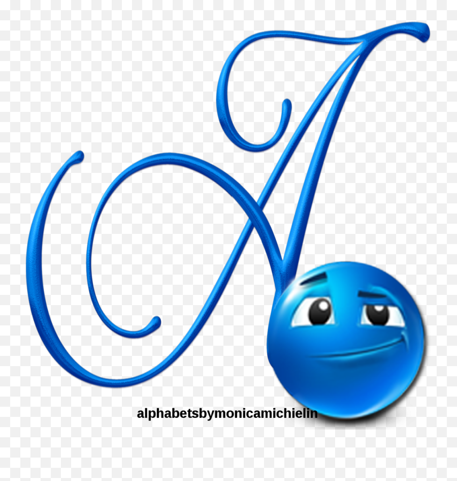 Monica Michielin Alphabets Blue Smile Emoticon Emoji - Dot,Emoji Alphabet