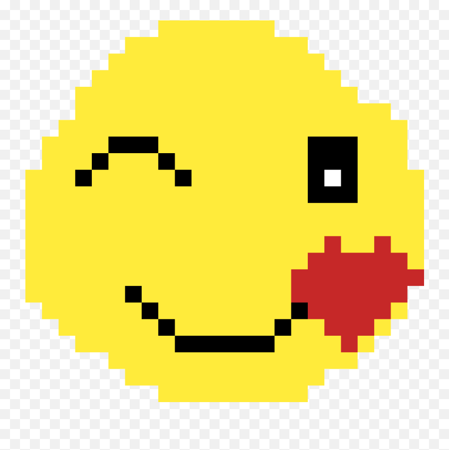 Pixilart - Emoji By Drawcoloring Emoji Winky Face Gifs,Emoticon For Kiss