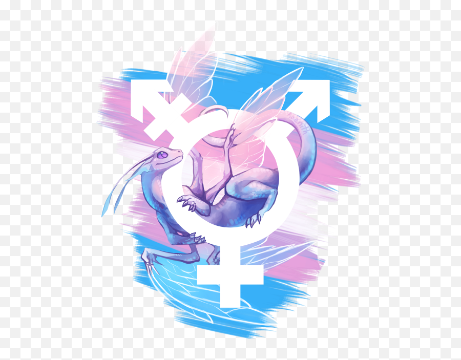Pin - Trans Pride Dragon Emoji,Trans Flag Emoji