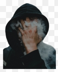 Artist Artistic Hand Face Hide Black - Smoking Boy Emoji
