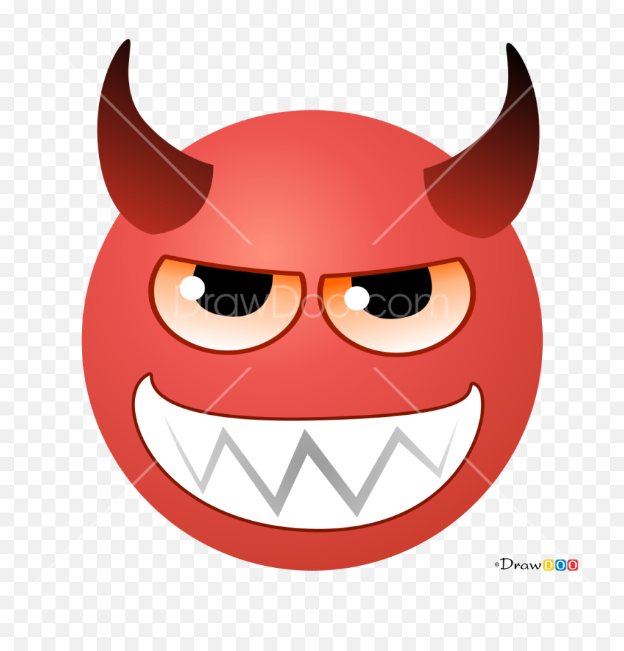 How To Draw Devil Smilies - Happy Emoji,Bared Teeth Emoji