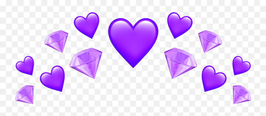 Emoji Crown Corona Heart Violet Sticker - Purple Heart Emoji Edit,Crown Diamond Emoji