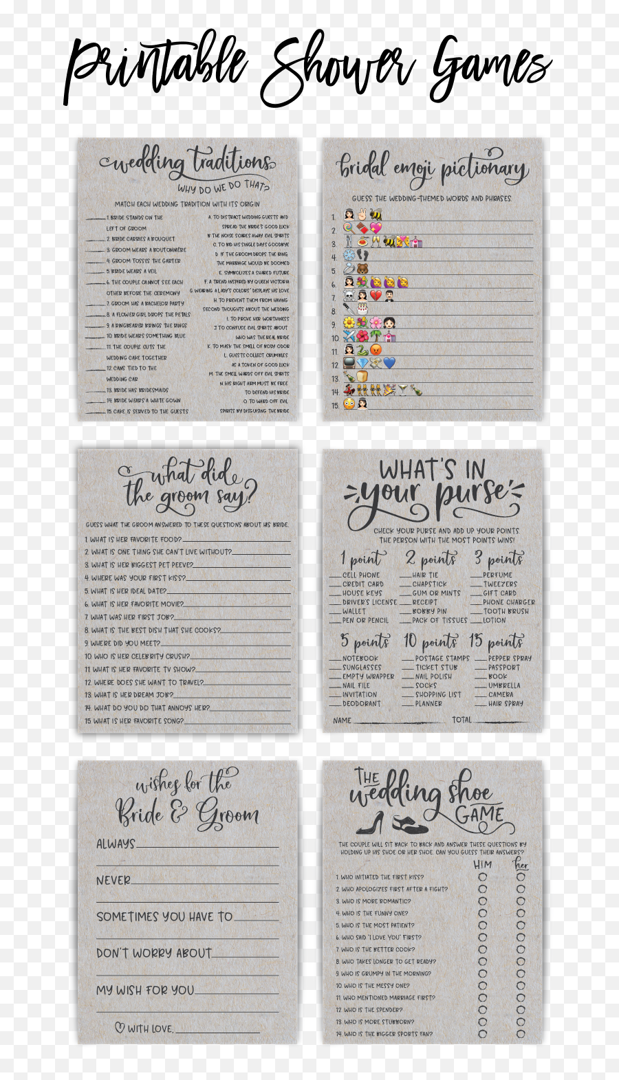Easy Bridal Shower Games To Make - Brochure Emoji,Wedding Emoji Game