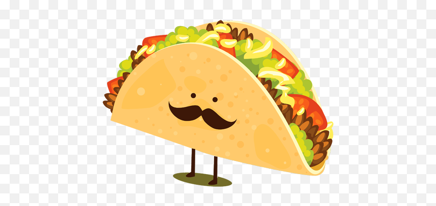Cartoon Taco Mexican Food Cartoon Emoji Vinyl Decal Sticker - Tacos Clipart,Mexican Emoji