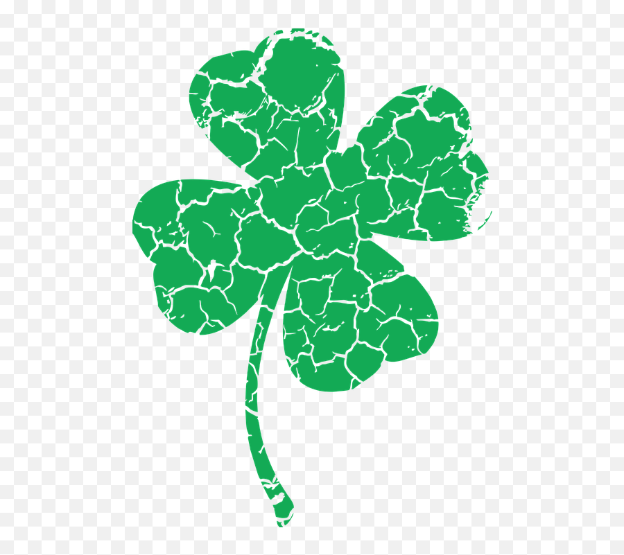 Distressed Clover St Paddys Day - Distressed Clover Clipart Emoji,Four Leaf Clover Emoji