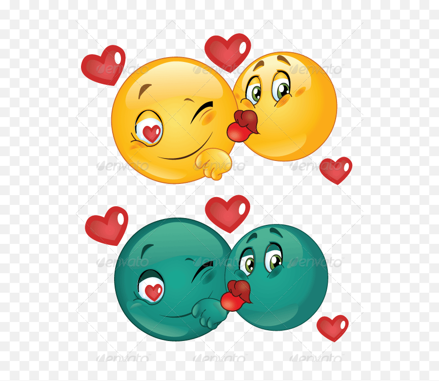 Emoticon Couple Kissing - Couple Kissing Emoji,Kissing Emoticon