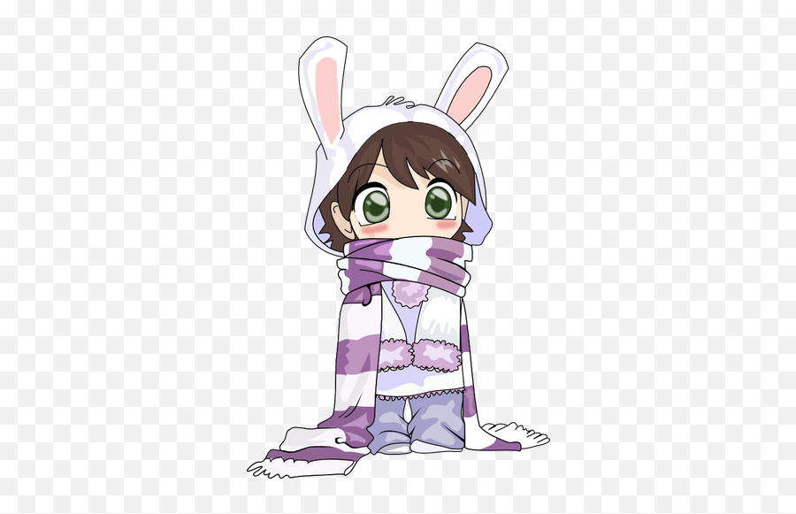 Usagi Child In Winter Clothes Vector - Cute Anime Clipart Emoji,Cute Emotions