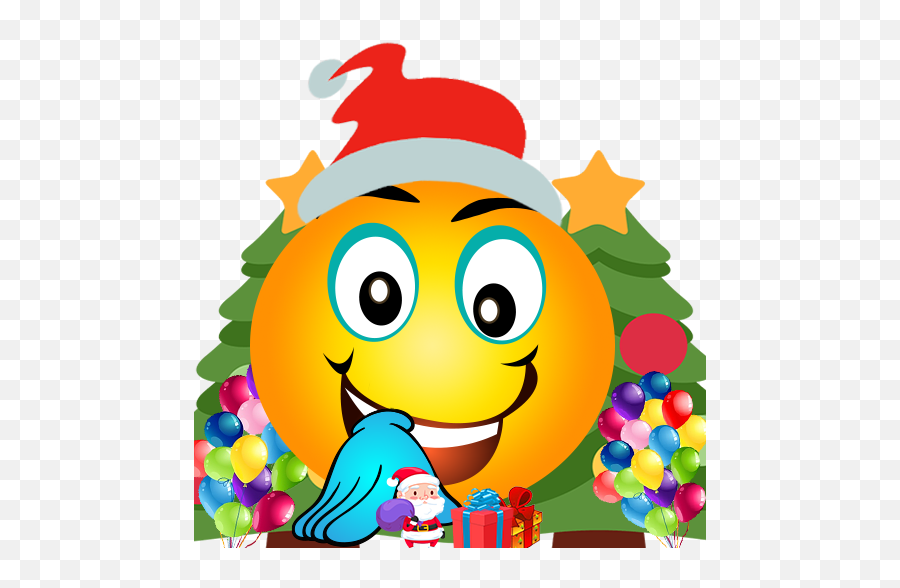 Santa Emoji Christmas For Whstickersapp - Cartoon,Santa Emoticon Facebook