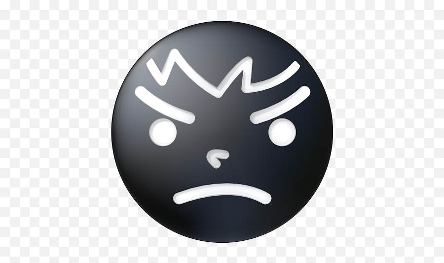 Angry Face - Circle Emoji,Black Face Emoji