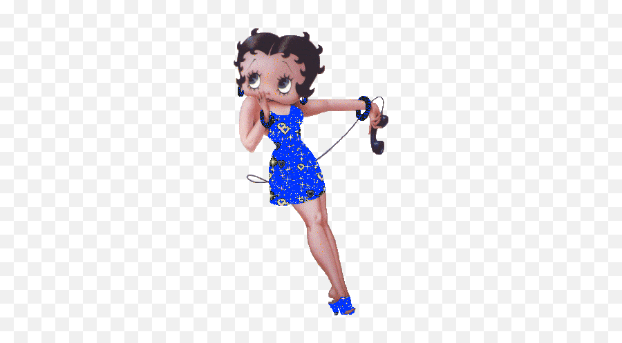Betty Boop Sparkly Blue Dress And Heels - Betty Boop Con Telefono Emoji,Emoticon Dress