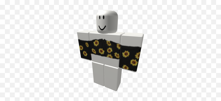 Sunflower Cropped - Roblox Black Bandages Roblox Emoji,Piglet Emoticon