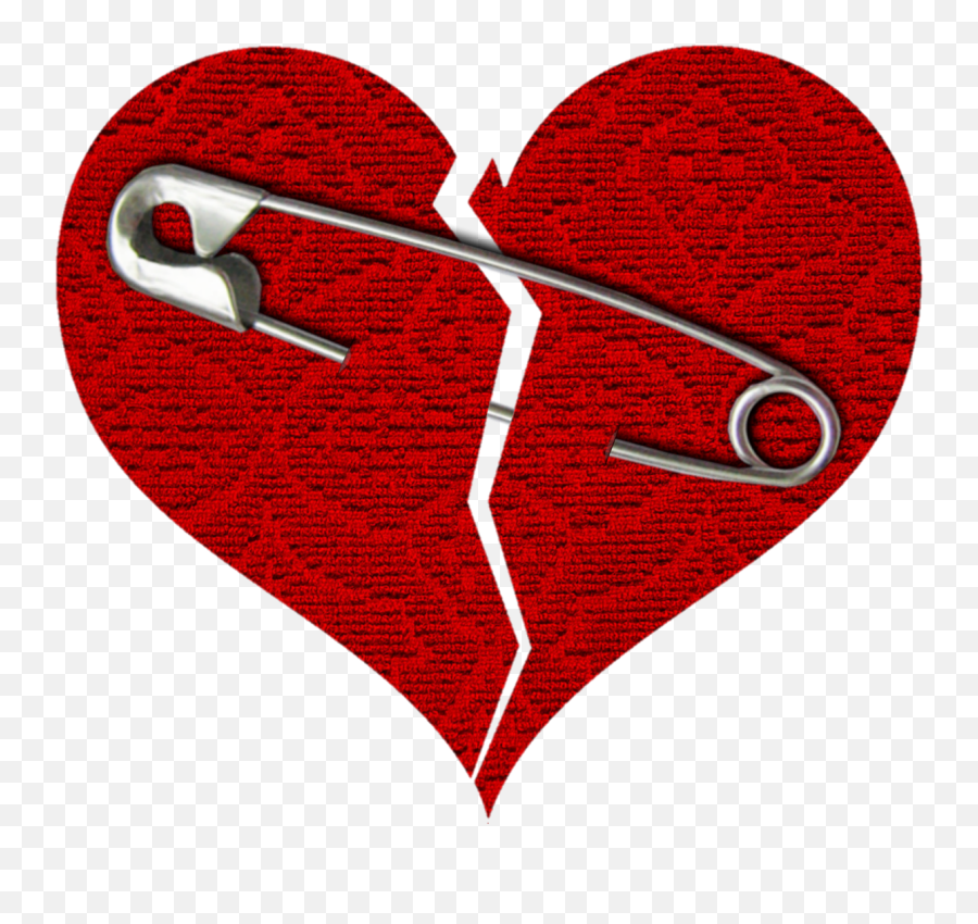 Heart Broken Red Safety Pin Crack - Broken Heart Whatsapp Dp Emoji,Safety Pin Emoji