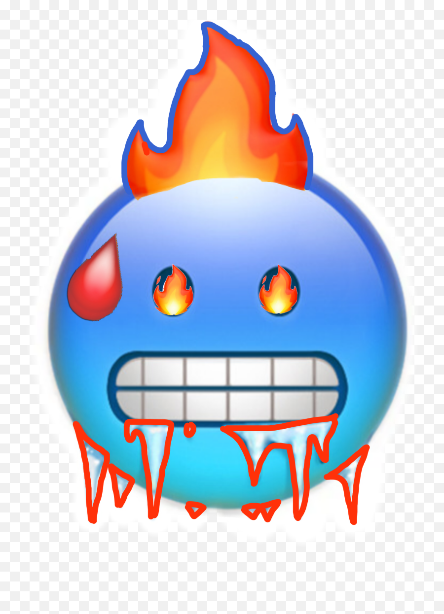 Emoji Cold Hot Sticker - Freezing Emoji Ios Png,Emoji Cold