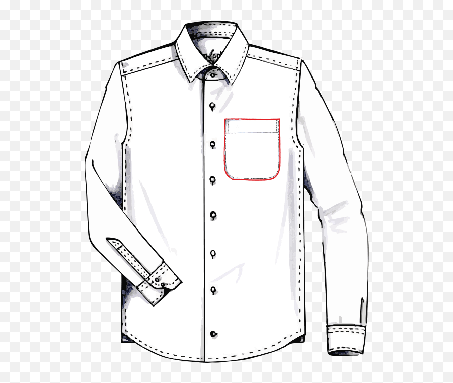 Breast Pocket To Finish - Longsleeved Tshirt Clipart White Shirt With Pocket Clipart Png Emoji,Black Emoji Shirt