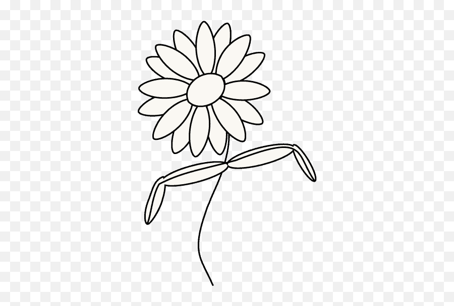 How To Draw A Daisy - Small Daisy Drawing Easy Emoji,White Flower Emoji